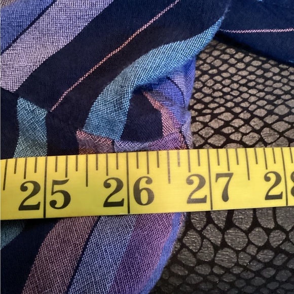 CJ Banks Purple and Blue Striped Button-Down Shirt, Plus Size 3X - Picture 8 of 9